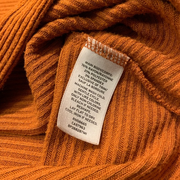 Nordstrom BP Dolman Sleeve Ribbed Shirt Top Rust - Picture 4 of 9